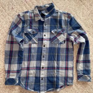 Billabong Blue and Gray Plaid Men's Shirt